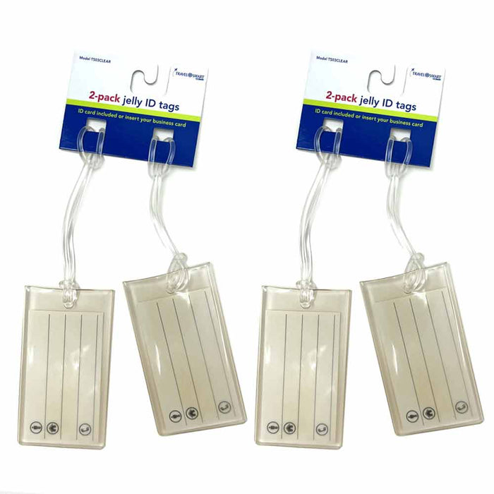 4 Pack Luggage Tags Suitcases Flexible Silicone Name Travel ID Labels Baggage