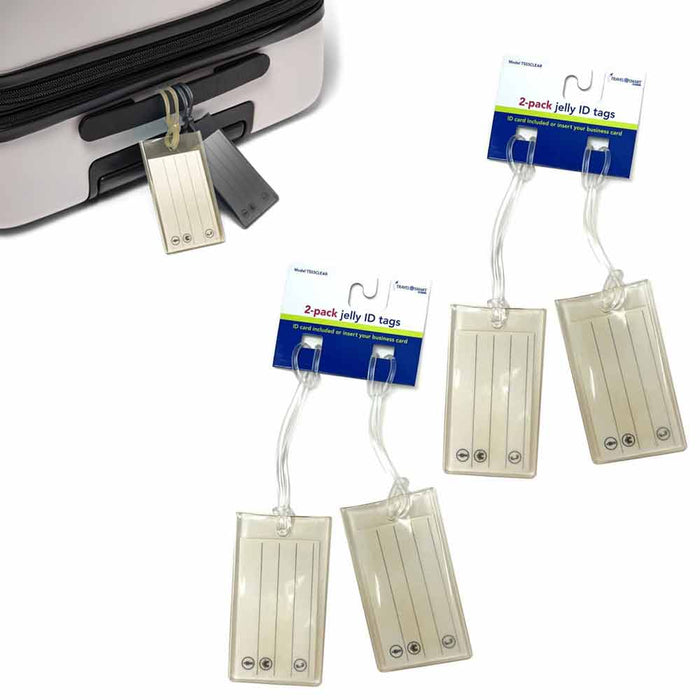4 Pack Luggage Tags Suitcases Flexible Silicone Name Travel ID Labels Baggage