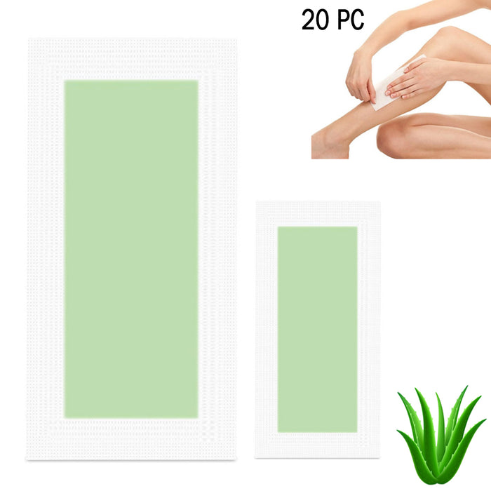 20 Pack Hair Removal Wax Strip Kit Bikini Legs Face Body Underarm Assorted Sizes