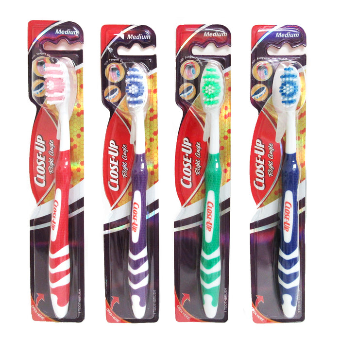 3 Pack Travel Toothbrushes Medium Bristles Full Head Tongue Scraper Oral Care
