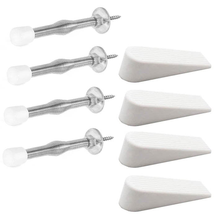 8PC Stronger Door Stopper Wedges Springs Plastic Stop Carpet Floor Heavy Duty