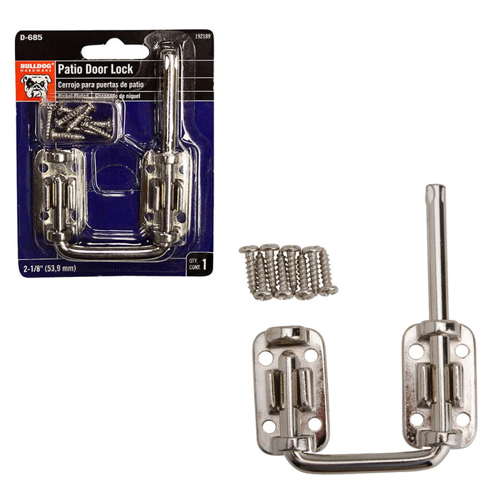2-1/8-Inch Sliding Door Loop Lock U Steel Plated Patio Door Safety Heavy Duty