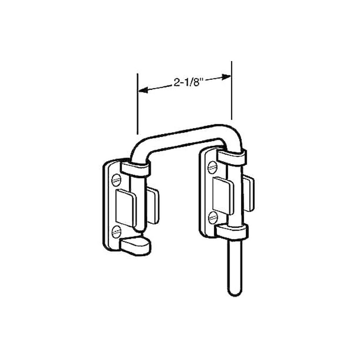 2-1/8-Inch Sliding Door Loop Lock U Steel Plated Patio Door Safety Heavy Duty