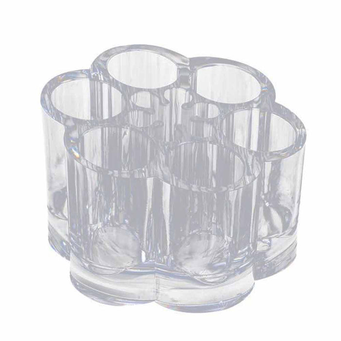 Acrylic Cosmetic Makeup Brushes Organizer Holder 12 Spaces Flower Style Clear