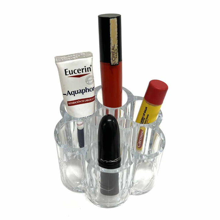 2 PC Cosmetic Holder Organizer Acrylic Makeup Stand Vanity Flower Shape 12 Slots