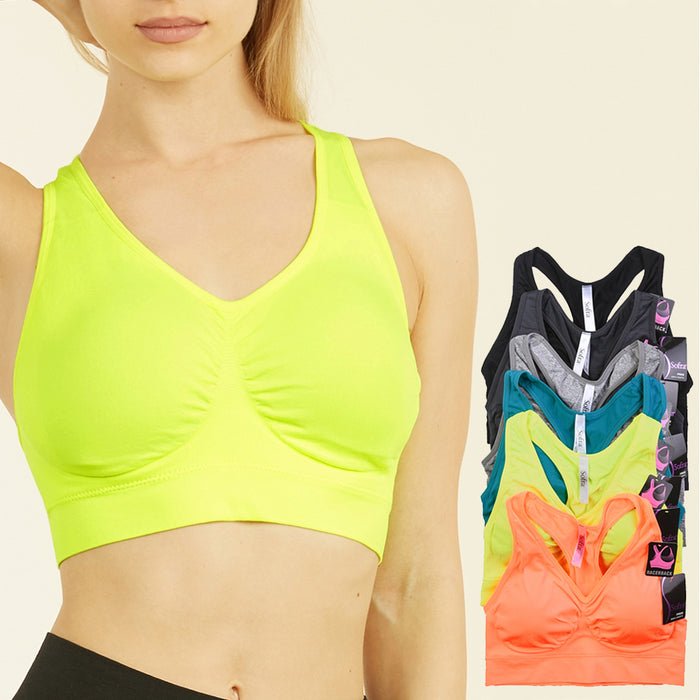 Women Yoga Sports Bra Fitness Stretch Workout Gym Seamless Padded Bounce Control