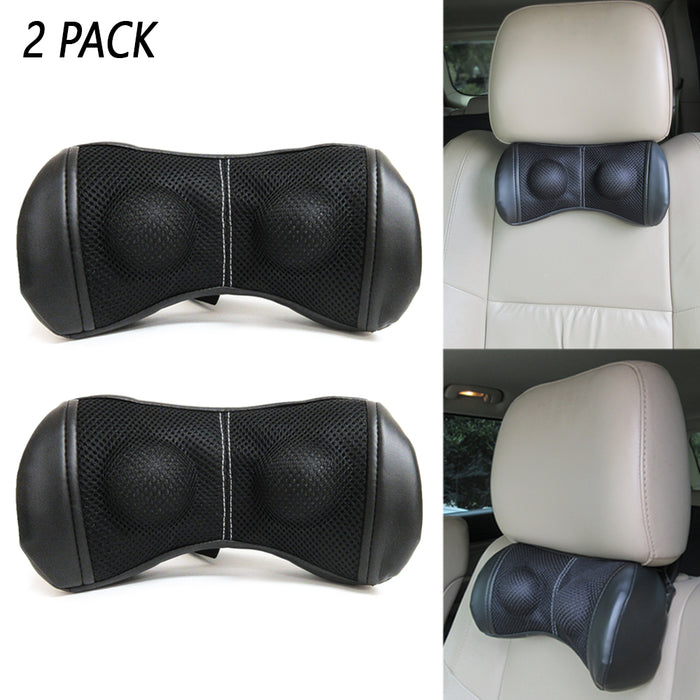 2 PC Neck Rest Pillow Headrest Adjustable Strap Driving Home Office Relieve Pain