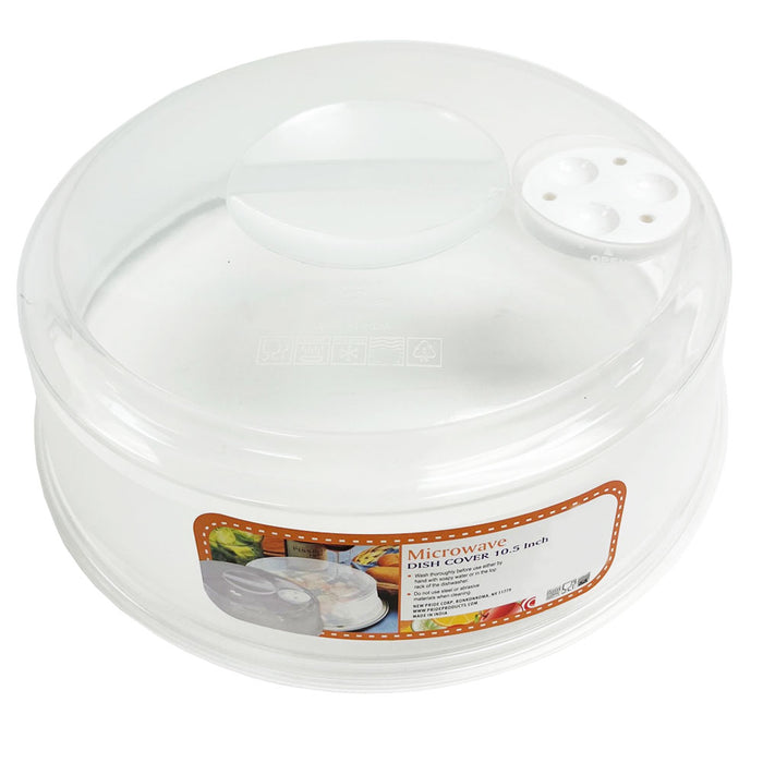 1 Plastic Microwave Plate Cover Clear Steam Vent Splatter Lid 10.5" Food Dish