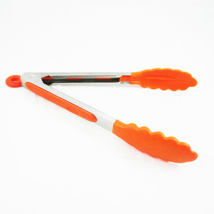 2pc Multi Purpose Metal Tongs Kitchen Grill BBQ Salad Cooking Serving Bread 10"