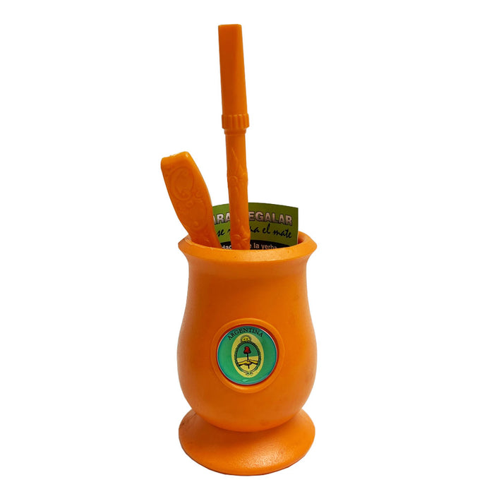 Special kit autoclean from Argentina Mate Gourd Set with Spoon Bombilla Straw and Yerba Remover Gift Kit 941