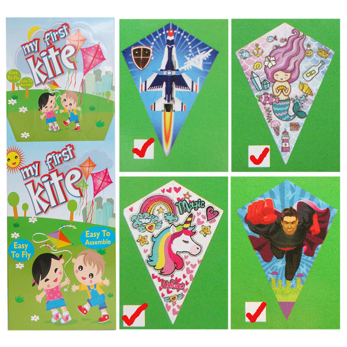 36 Lot Diamond Kites Single Line Outdoor Children Toys Beach Fun Games Wholesale