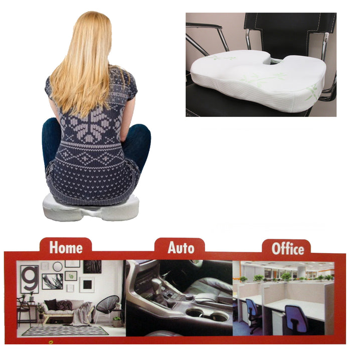 Orthopedic Seat Cushion Comfort Soft Foam Pad Pillow Chair Memory Foam White New