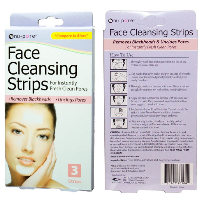 3 Deep Cleansing Nose Pore Strips Blackhead Removal Unclog Pores