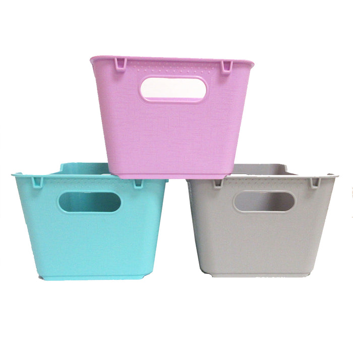 6 Pack Mini Bin Storage Container Baskets Organizers Small Trays Shelve Desk Set