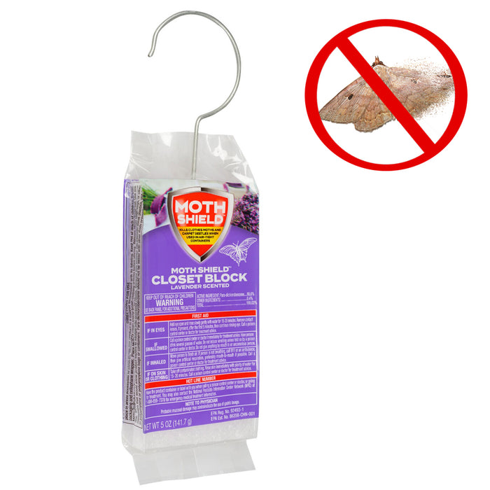 Closet Freshener Lavender Scented Block Kills Clothes Moths & Carpet Beetles 5oz