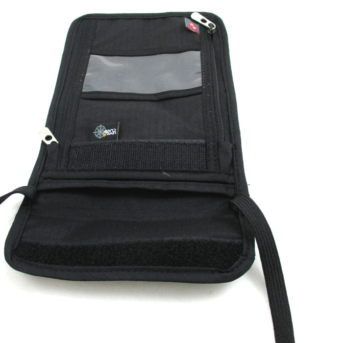 RFID Passport Holder Neck Stash Travel Pouch Id Wallet Bag Lewis N Clark Black !