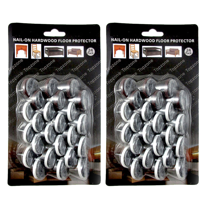 48 Wood Furniture Felt Pad Round Nail-on Slider Floor Protector Chair Tables Leg