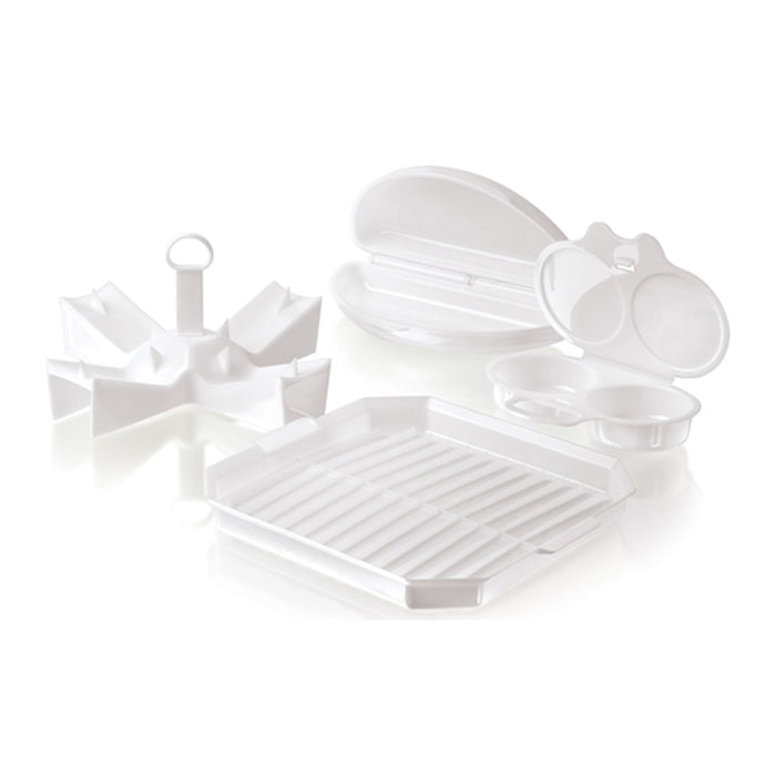 4 PC Microwave Starter Set Eggs Bacon Potatoes Baker Tray Microweavable Cooker !
