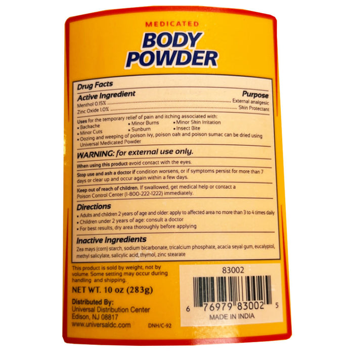 2 Pack Medicated Body Powder with Essential Oils 10 oz Cooling Relief Skin Care