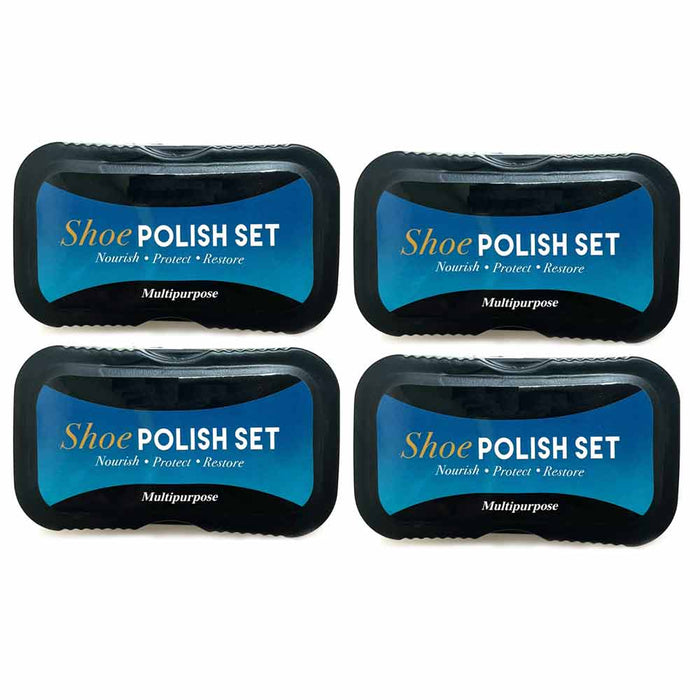 4 PC Shoe Polish Shine Sponge Cleaning Protector Leather Care Boots All Colors