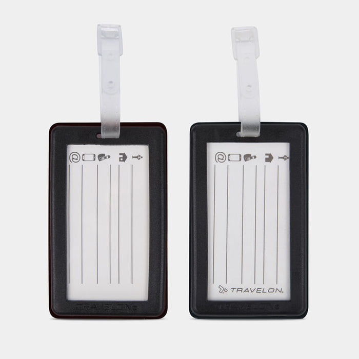2 Travel Luggage Bag Tag Plastic Suitcase Baggage Office Name Address ID Label