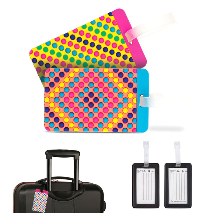 2 Travel Luggage Bag Tag Plastic Suitcase Baggage Office Name Address ID Label