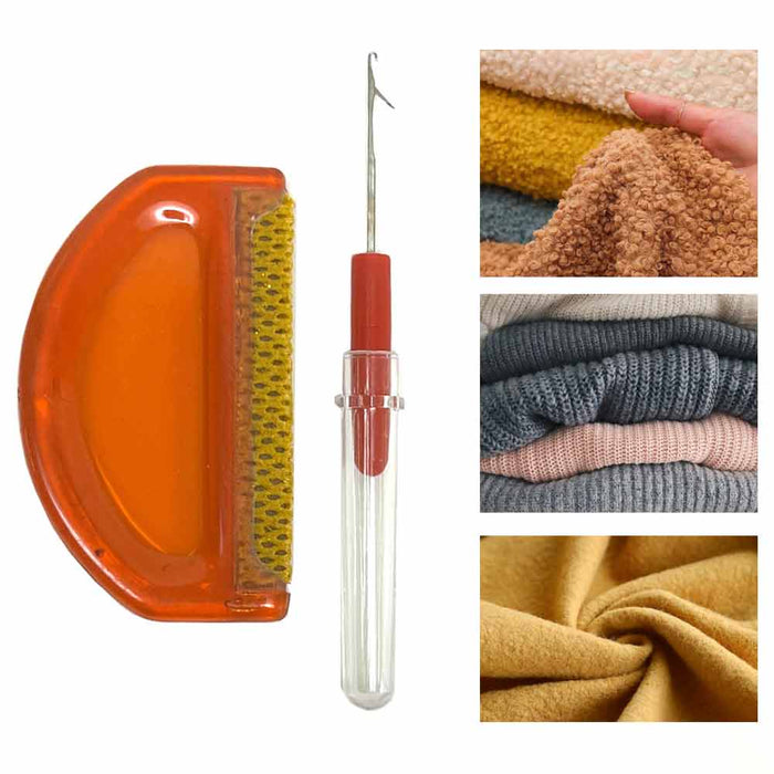 4 PC Portable Fabric Comb Knit Fixer Set Fuzz Pet Hair Lint Brush Remover Shaver