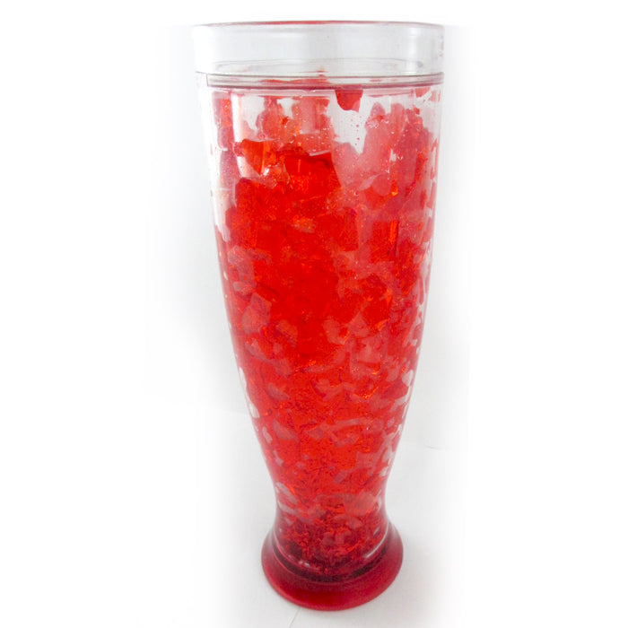 2 Pc Freezer Mug Double Wall Gel 13 Oz Pilsner Tumbler Beverage Cooling Beer Cup