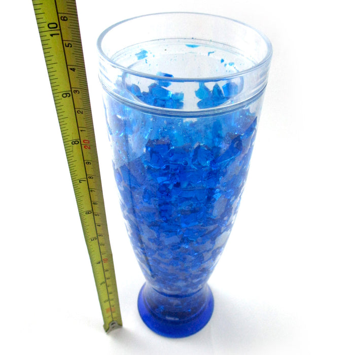 2 Pc Freezer Mug Double Wall Gel 13 Oz Pilsner Tumbler Beverage Cooling Beer Cup