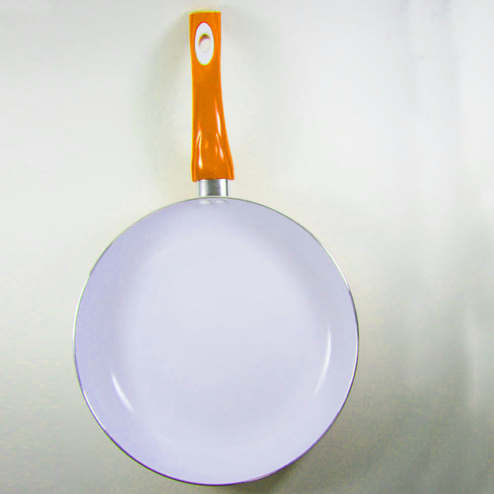 3 Non Stick Ceramic Coated Fry Pan Set Eco Orange Healthy Cookware 8" 9.5" 11"