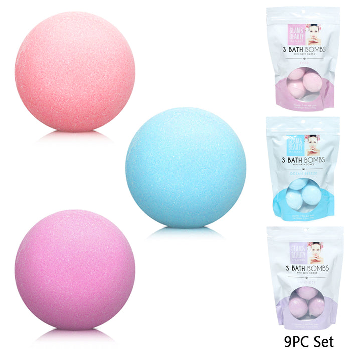 9 Lot Bath Bombs Gift Set Ultra Fizzy Fizzies Skin Moisturizing Bubbles Spa