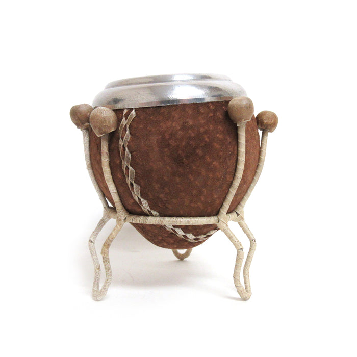 Argentina Mate Gourd Yerba Tea Straw Bombilla Leather Covered Cup Gift Set 9624