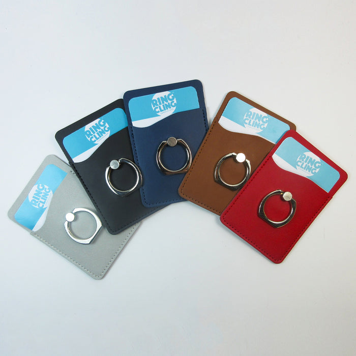 2PCS Universal Credit Card ID Holder Slim Adhesive Wallet Finger Ring Grip Stand