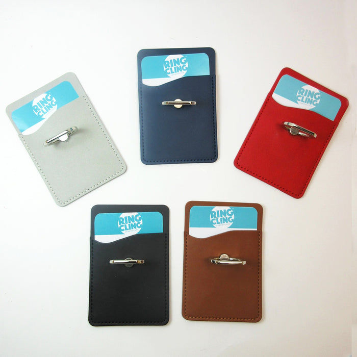 2X Universal Credit Card ID Holders Adhesive Wallet Phone Finger Ring Stand Slim