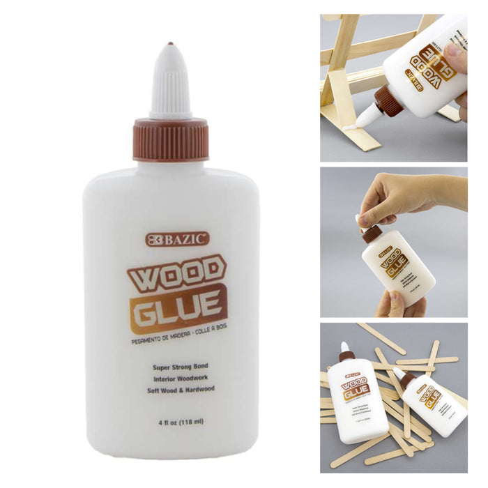 3 Pack 4oz Wood Glue Furniture Woodworking Carpenter Natural Wood Color Strong
