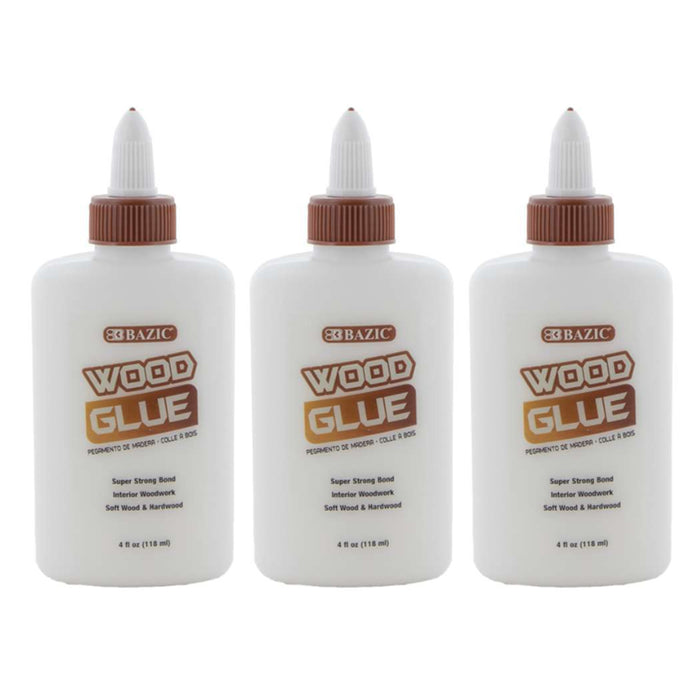 3 Pack 4oz Wood Glue Furniture Woodworking Carpenter Natural Wood Color Strong