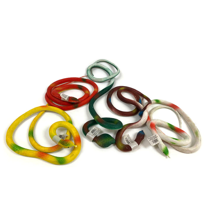 4 X Rubber Snake Realistic Toy Fake Safari Garden Joke Prank Soft Halloween Prop