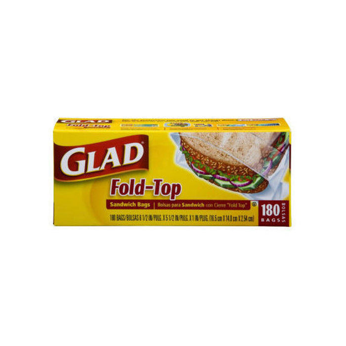 180 Pc Glad Fold Top Sandwich Bags Snacks School Lunch Travel Camp Storage New !