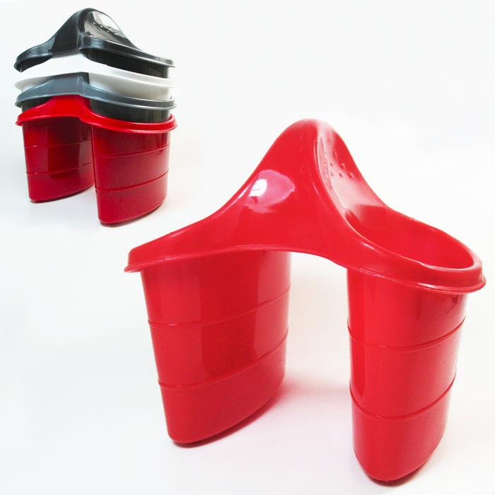 2 x Double Sink Caddy Saddle Style Kitchen Organizer Storage Sponge Holder Rack