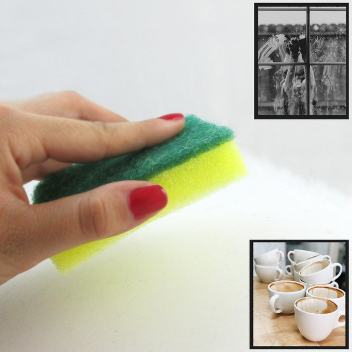 30X Lot Sponges Scrubber Clean Kitchen Dishes Scourer Bathroom Shower Pans Tiles