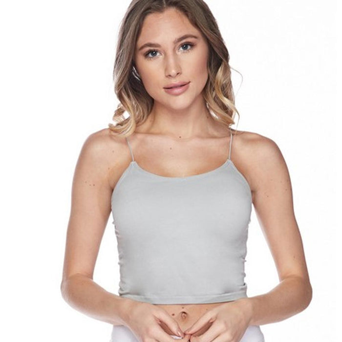 Womens Casual Cami Spaghetti Crop Tank Top Skinny Strap Cropped Solid One Size