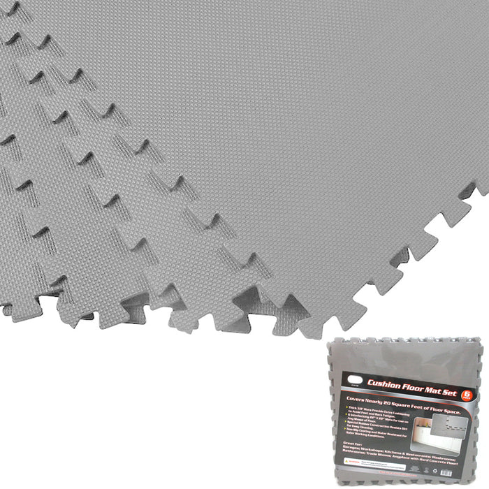 120 SQ FT EVA Foam Floor Mat Set Interlocking Puzzle Large Tile Gym  Custom Gray
