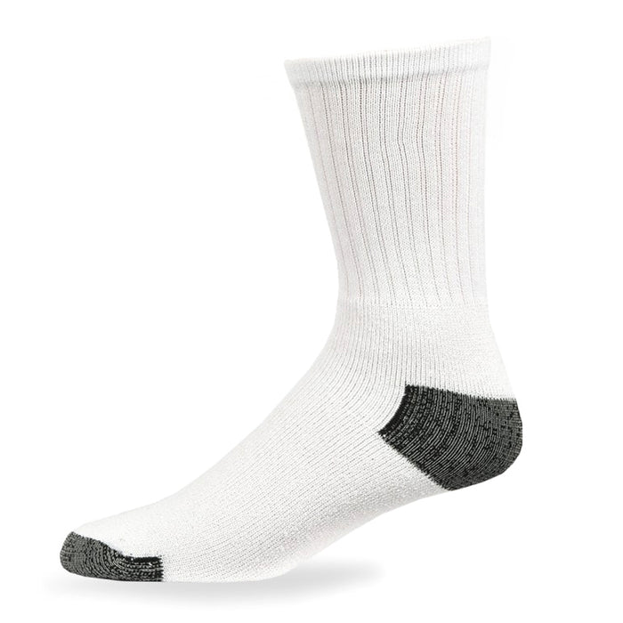 8X Pairs Mens Sports Crew Socks Cotton Calf Cushioned Athletics White Size 10-13