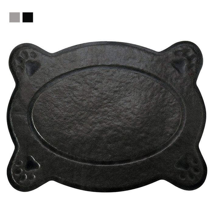 Waterproof Bowl Mat Cat Dog Pets Paw Print Food Placemat Dish Feeding Wipe Clean