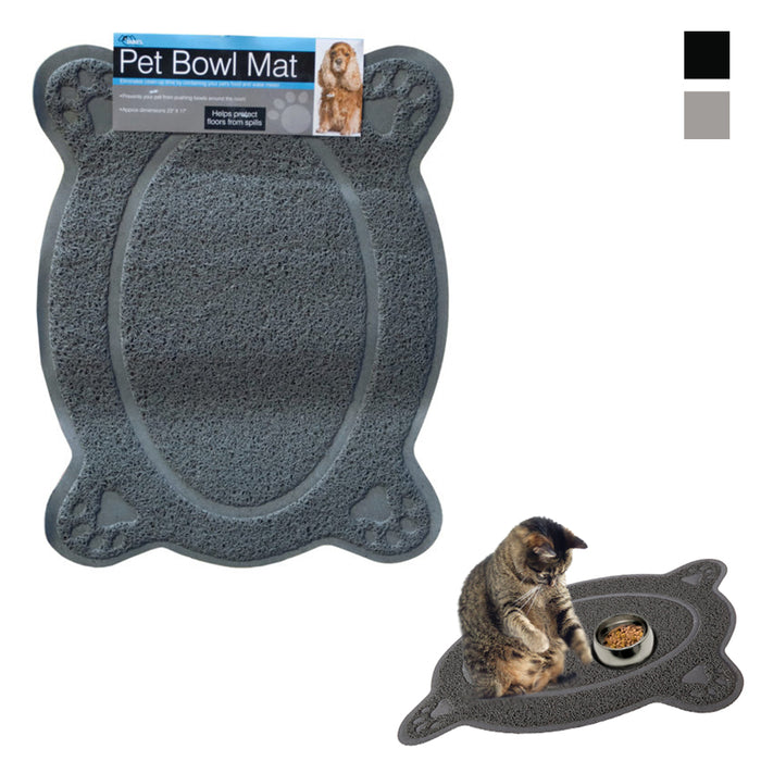 Waterproof Bowl Mat Cat Dog Pets Paw Print Food Placemat Dish Feeding Wipe Clean