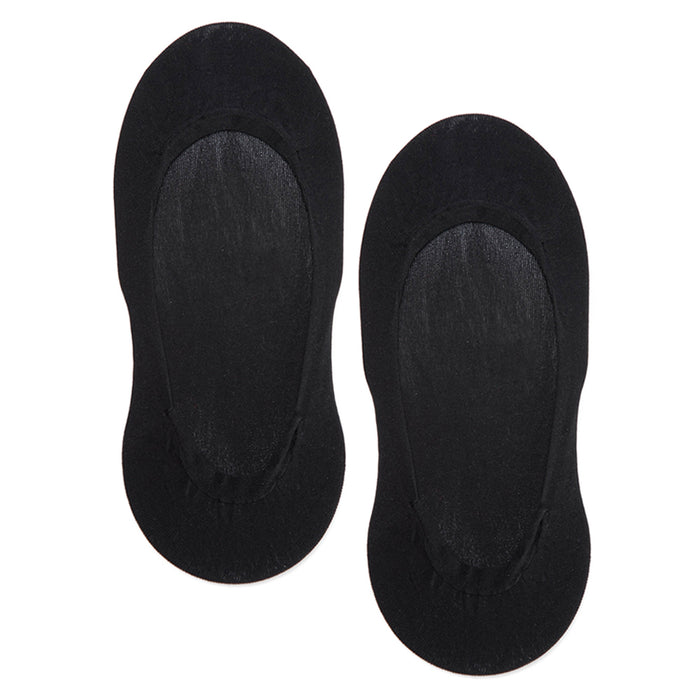 2 Pair Women No Show Cotton Socks Boat Liner Thin Cut Hidden Non Slip Black 9-11
