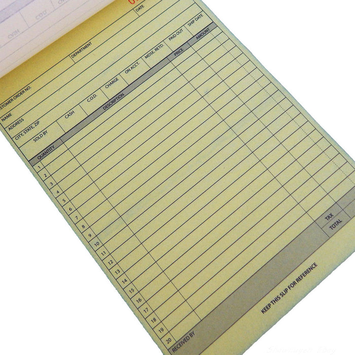 2 Carbonless Receipt Book Sheets Sales Order Records Sheet 2 Part 30 Sets Copy