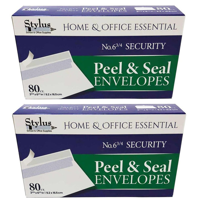 160 Peel and Self Seal White Security Envelopes 3-5/8" X 6-1/2" Letter Shipping