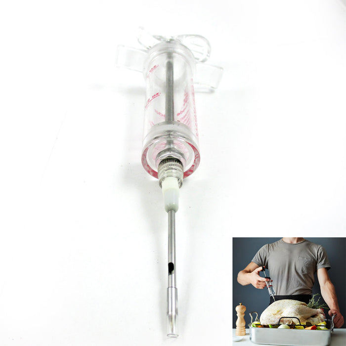Marinade Injector Needle Flavor Syringe Cooking Meat Poultry Turkey Chicken BBQ