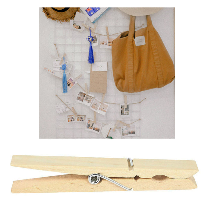 40 PCS Wood Clothespins With Spring 2 7/8" Large Heavy Duty Clothes Pins Crafts